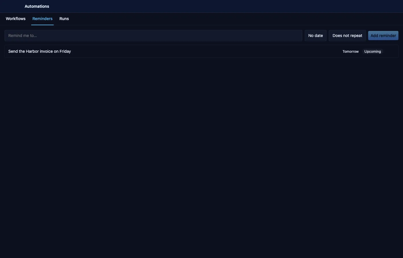 Automations: Reminders