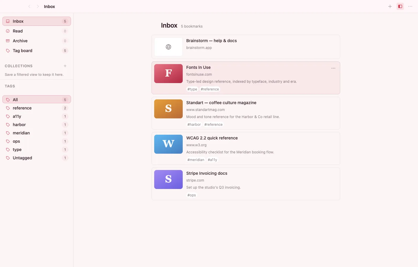 Bookmarks: The inbox