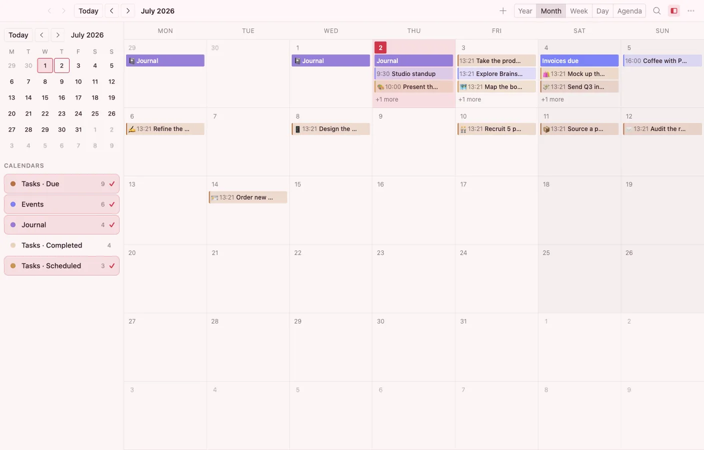 Calendar: Month