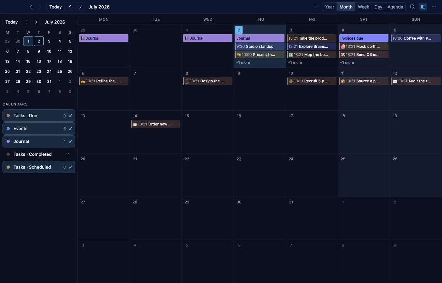 Calendar: Month