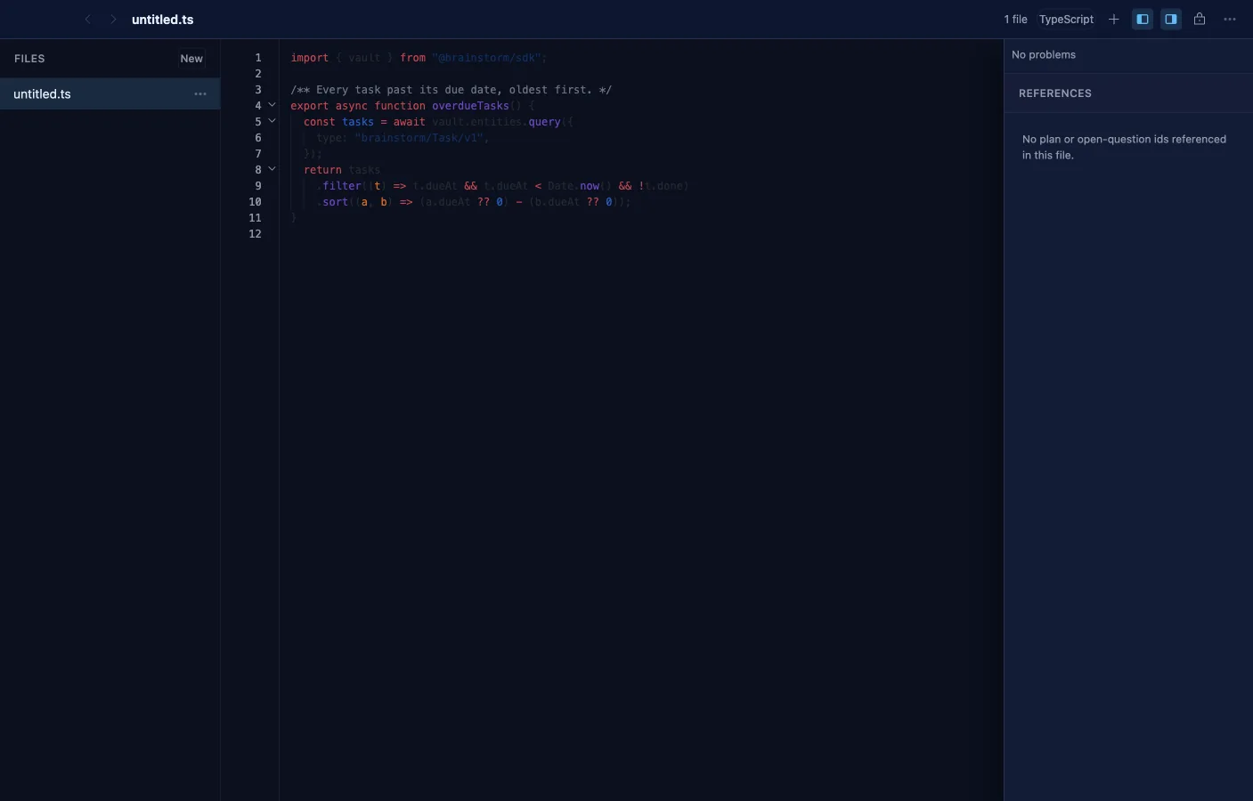Code Editor: Editing a snippet