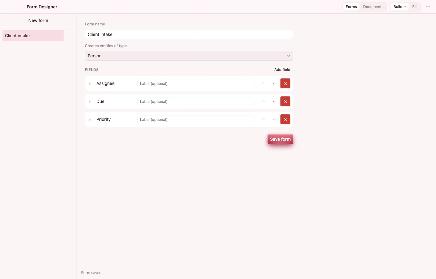 Form Designer: The builder