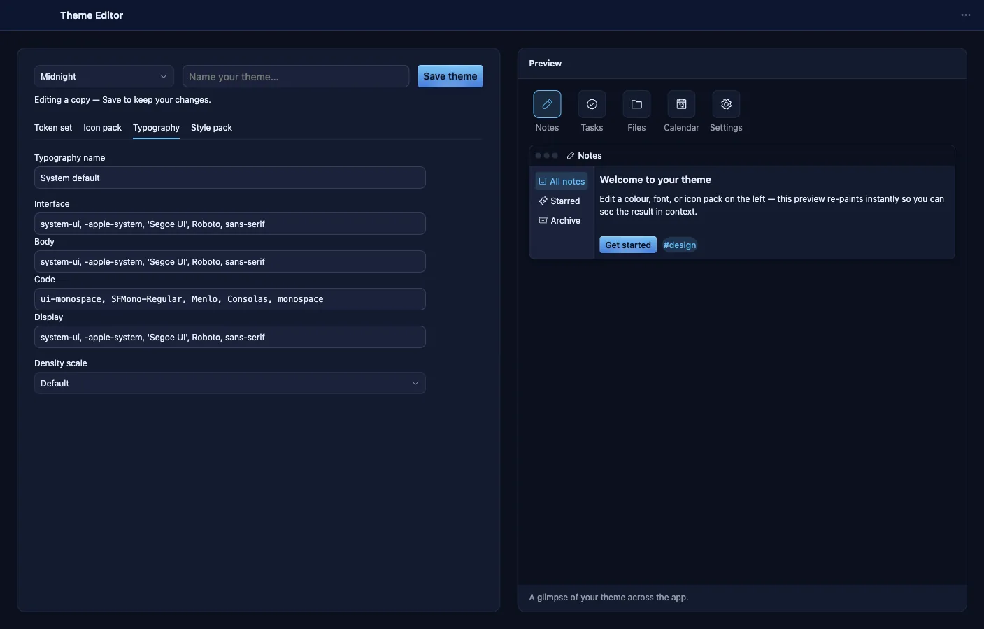 Theme Editor: Typography