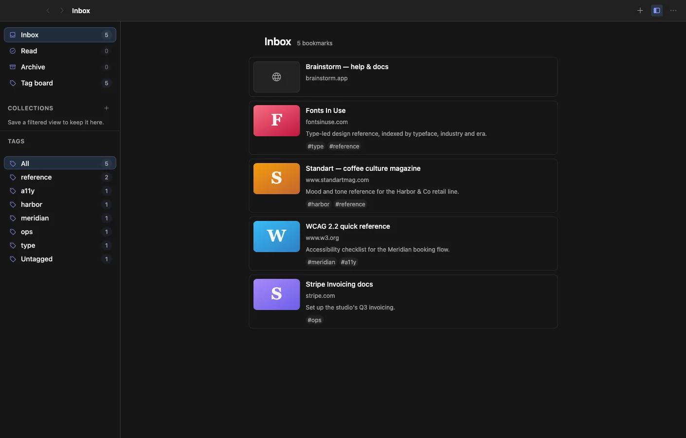 Bookmarks: Save the web, tag it, find it