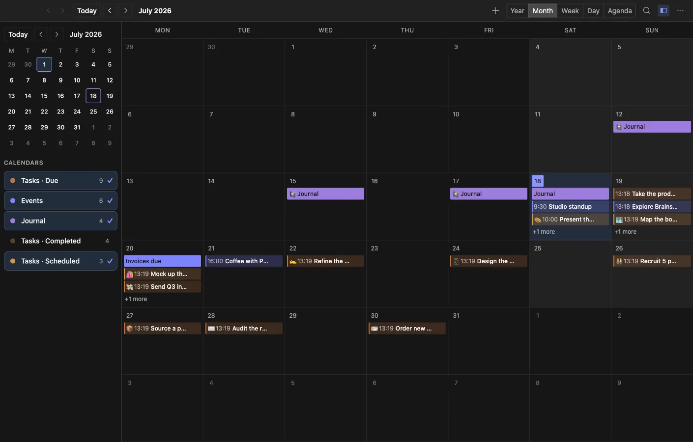 Calendar: Your week, from the same data