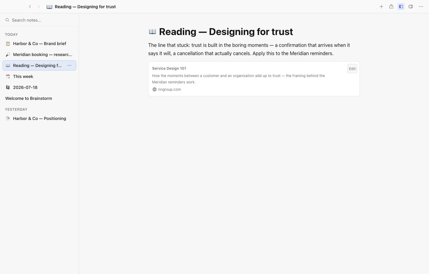 Notes: Notes that link to everything